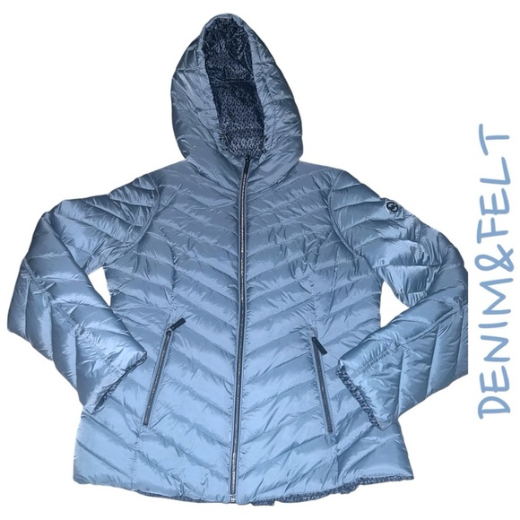 Michale Kors Reversible Quilted Nylon Signature Logo Packable Puffer Jacket| NEW - Picture 3 of 11